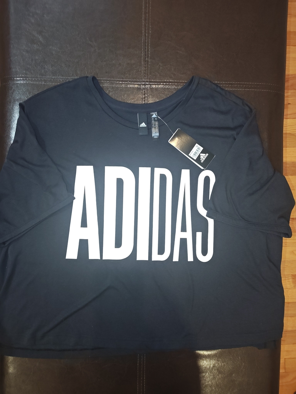 Adidas Women's Black Logo Crop Tee